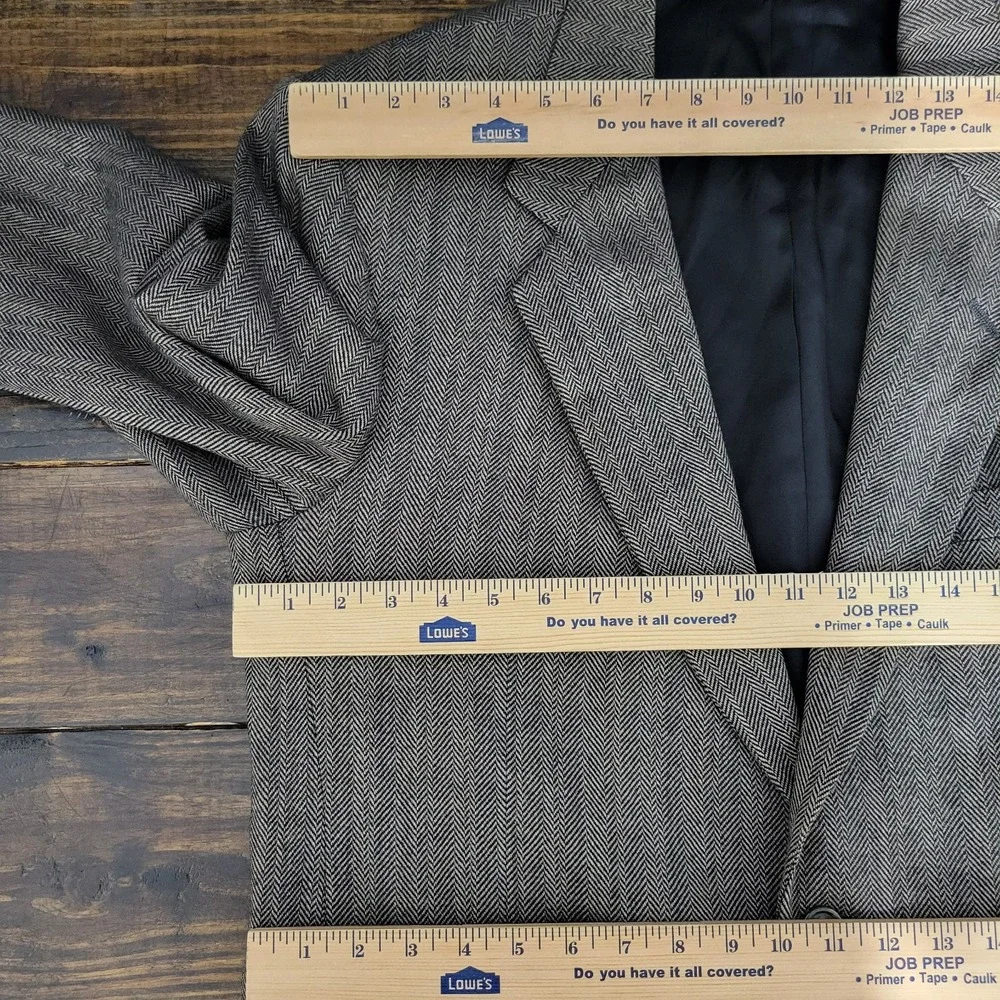 Sterling & Hunt Men's Tweed Sport Coat Blazer‎ Brown Herringbone Size About 44R